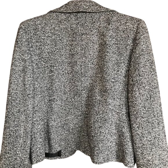Ann Taylor Tweed Jacket, Women's Size 12: Vintage Black White Lined Wool Blazer - Picture 11 of 14